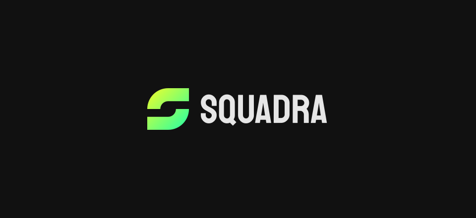 Squadra logo on a dark background